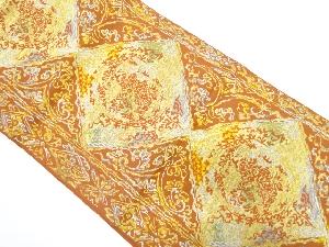 アンティーク　菱に花唐草模様織り出し袋帯(着用可)